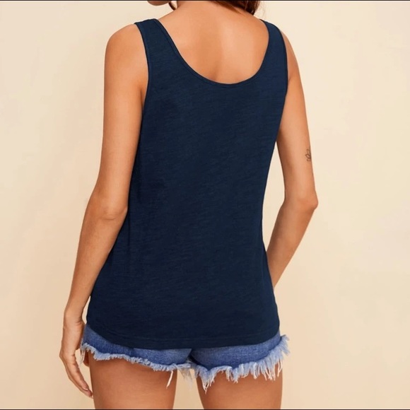 Navy Solid Tank Top - Picture 2 of 3